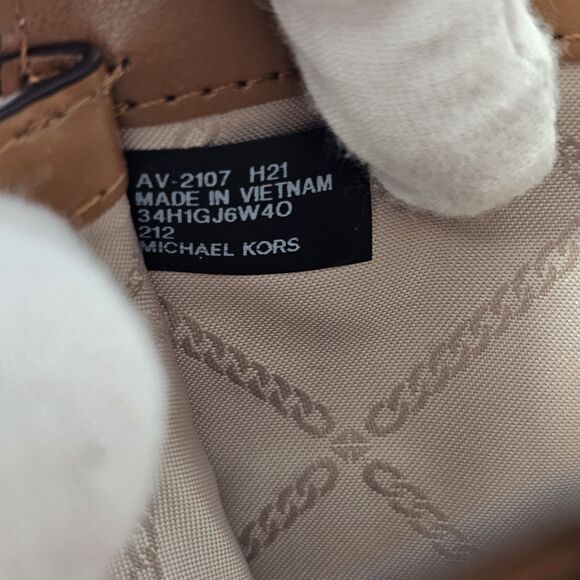 MICHAEL Michael Kors Adele Star Embellished Logo Smartphone Wallet Brown Gold - Picture 7 of 10